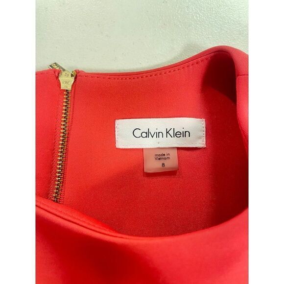 Calvin Klein Cold Shoulder Coral Scuba Sheath Dress 8 - Picture 5 of 5
